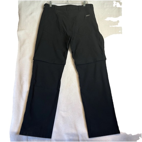 Eddie Bauer Men Convertible Tech Pant Black Sz 36x32 Zip Off Legs Outdoor Hiking - Picture 2 of 13